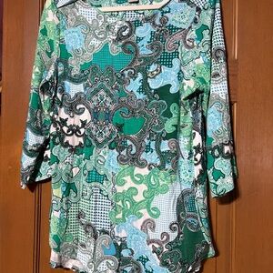 Chico’s ZENERGY Green Paisley Women's Top
